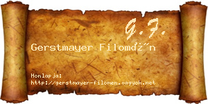 Gerstmayer Filomén névjegykártya